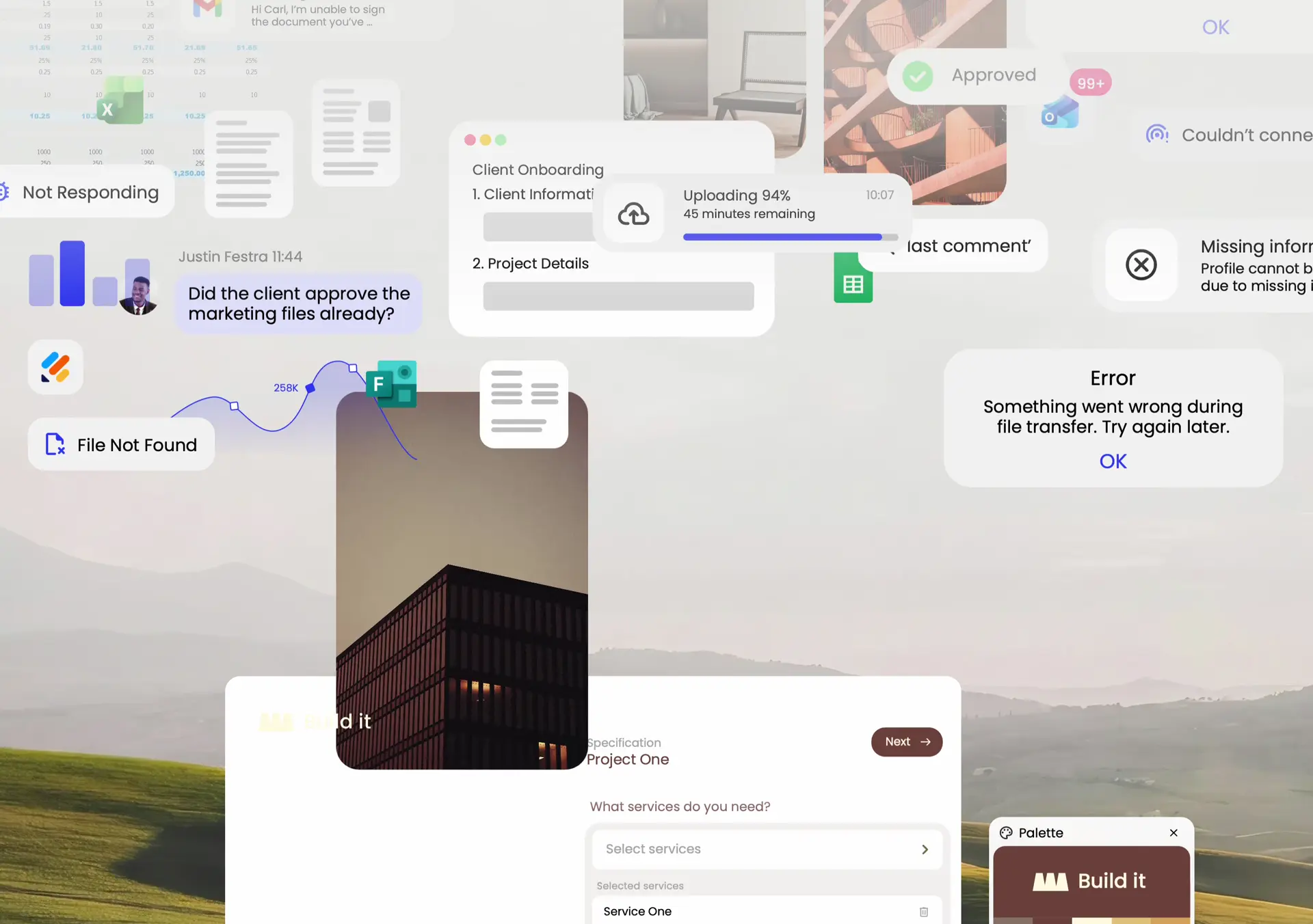 Client intake workflow view