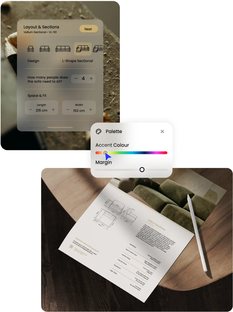 Palette linked and synced across rapps and documents