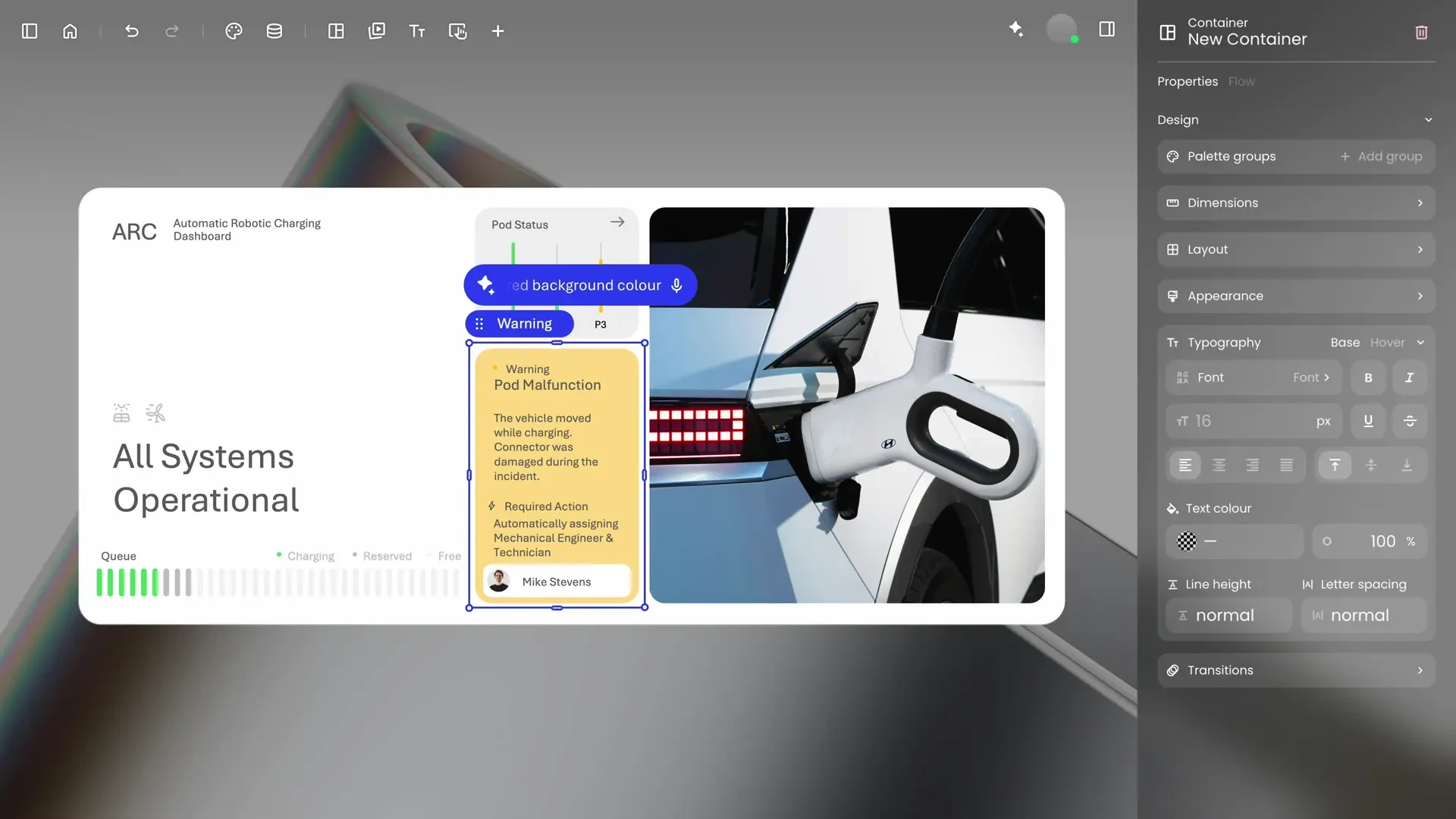 Build with natural language — generated result